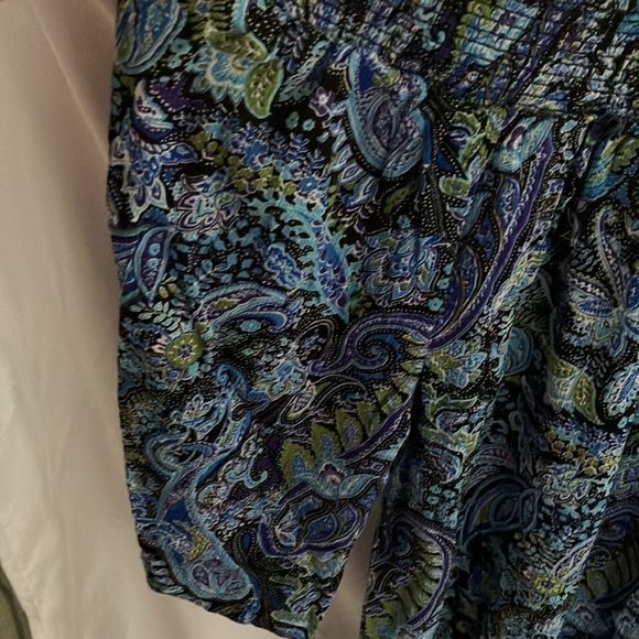 Lascana: Elastic Off the Shoulder (with straps) Blue Paisley Midi Dress- 14 - Picture 7 of 16